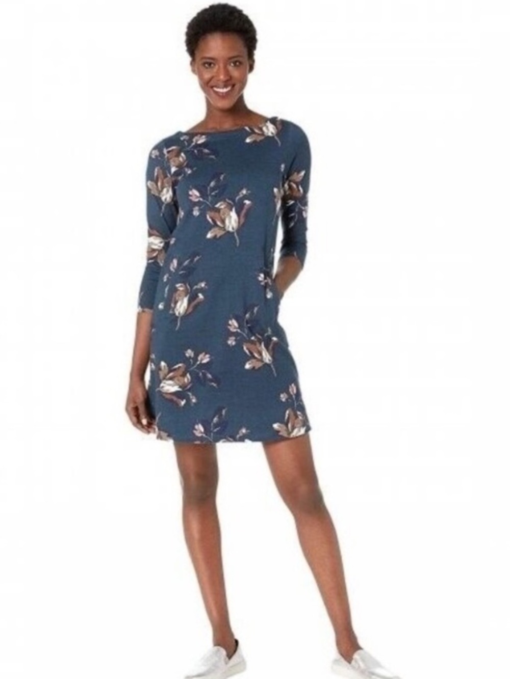 Joules Allie Jersey Dress US 2 Green Floral Pockets
